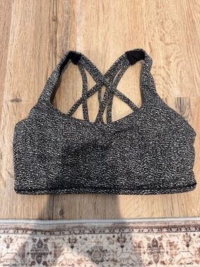 lululemon athletica Black & White Space-Dye Strappy Sports Bra